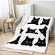 thumbnail image 2 of Black Print for Kids Girls Pets Cats Pattern Flannel Fleece Blanket Cute Cats Animal Theme Cuddle Blanket 150x200 cm for Sofa Bed, 2 of 5