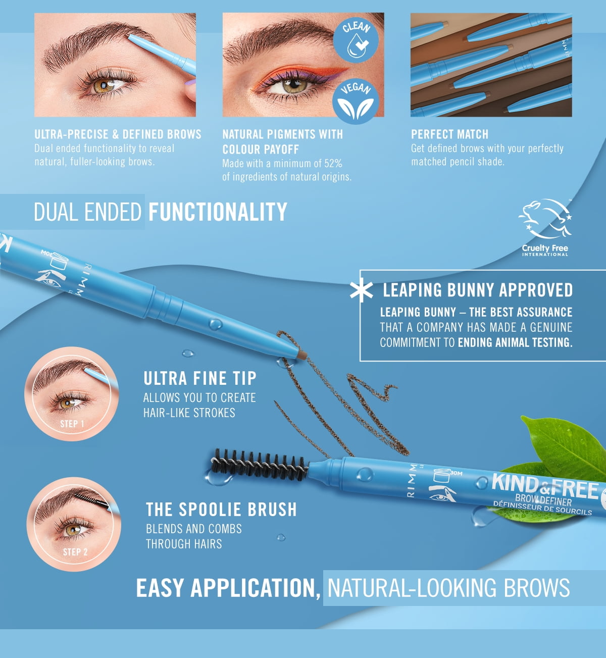 (2 pack) Rimmel Kind & Free Eyebrow Pencil, 006 Espresso, 0.003 oz