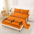thumbnail image 2 of Castle Fairy Boho Tribal Aztec Bed Sheets 4-Piece,Hippie Tribal Theme Full Size Sheets,Orange Black,1 Flat Sheet, 1 Fitted Sheet and 2 Pillowcases, 2 of 7