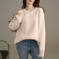 thumbnail image 5 of qelini Sweaters for Women Plus Size Crewneck Pullover Knitted Sweaters Solid Long Sleeve Tops Classic Dressy Blouses, 5 of 6