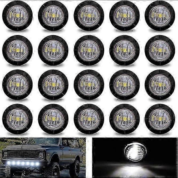 20X LED Marker Lights Side Lights Lighting,LED Side Marker Lights Position Indicators White 12V Waterproof LED Side Lights for Truck Trailer Lorry Bus