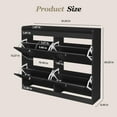 thumbnail image 2 of Large Shoe Cabinet with 4 Flip Drawers, Wooden Shoe Cabinet Storage with Adjustable Shelf for Entryway, Freestanding Hidden Shoe Organizer for Hallway, Bedroom, Living Room, Black, 2 of 8