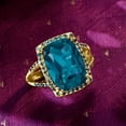 thumbnail image 4 of Ross-Simons 9.75 Carat London Blue Topaz and .30 ct. t.w. Blue Diamond Ring in 14kt Yellow Gold, Women's, Adult, 4 of 5