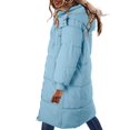 thumbnail image 2 of "Aayomet Coats For Women Fashion Women's 2022 Winter Coats Fuzzy Long Hooded Jackets Button Down Fur Warm Outwear with Pockets,Blue XXL", 2 of 3