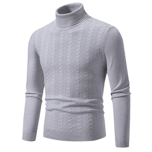 BXINGOHAI Mens Turtleneck Sweater Slim Fit Turtle Neck Sweater for Men Long Sleeve Pullover Sweater Thermal Sweater Today Sales Gray,XXXL