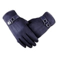 thumbnail image 2 of 2 guantes térmicos de invierno con dedos para pantalla táctil, guantes cálidos resistentes al viento y al agua, para er, ciclismo, conducir, Azul Macarena Guantes de invierno cálidos, 2 of 8