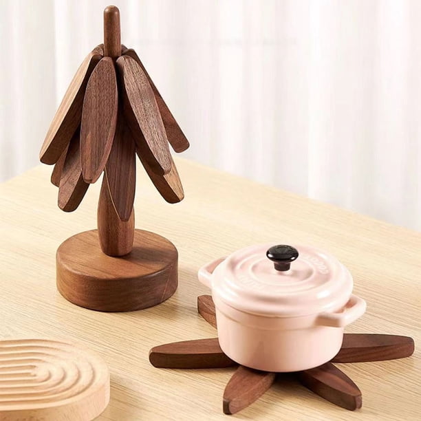 Salvamanteles Con Forma De árbol Posavasos De Madera Con Aislamiento Térmico Soportes Para Ollas (nogal) | En Línea