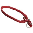 thumbnail image 2 of Round High Quality Genuine Rolled Leather Choke Dog Collar Red (20" Long), 2 of 2