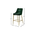 thumbnail image 3 of Rococo Romance Modern, Contemporary Velvet Upholstered Counter Stool with Polished Metal Legs and Foot Rest, Set of 2, Ideal for Bar and Pub Height Tables, 21.5"D x 17"W x 38"H, 3 of 6