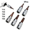 thumbnail image 5 of 5Pcs Torx Screwdriver Bits 1/4 Inch Drive Socket Head Tools T15 T20 T25 T30 T40, 5 of 9