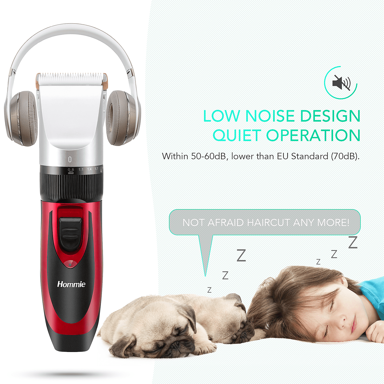 USB Rechargeable Dog Shaver Rabbits. 2 in 1 Dog Grooming Clippers Wireless Kit with Double Blades Hommie Pet Grooming Clipper S300, Rose Gold Clipper for Dogs Cats 