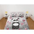 thumbnail image 2 of Cute Lover Panda Gris Juego de Funda Nórdica Colcha, Ropa de Cama Infantil con Funda de Almohada, 2 of 4