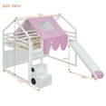 thumbnail image 2 of Harper & Bright Designs Low House Loft Bed with Slide and Storage Shelves, Wood Full Playhouse Loft Bed Frame with a Tent & Stairs, Full Storage Bed for Boys Girls, White, 2 of 15