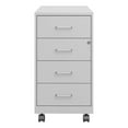 thumbnail image 1 of Pemberly Row 18"D 4 Drawer Silver Metal Mobile Filing Cabinet Organizer-Locking, 1 of 8