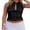 Black, variant on Women Y2K Coquette Lace Tank Top Sleeveless Sheer Floral Cutout High Neck Slim Crop Going Out Top Party Clubwear