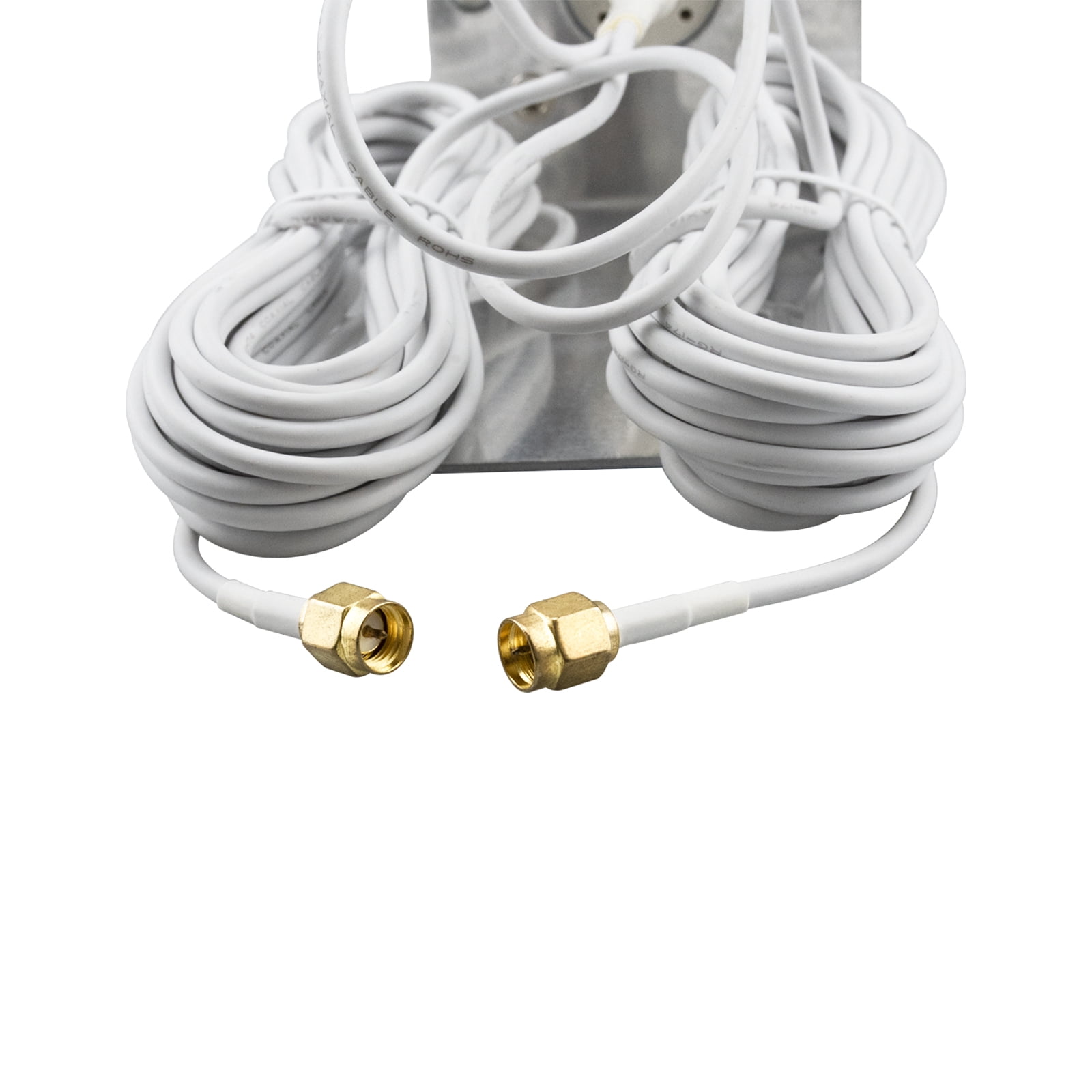 10-12dBi 4G Antenna Outdoor Dual SMA Male with 16.4ft RG174 Cable High Gain 698-2700MHz 3G/4G LTE White OmniDirectional Outdoor Mount Antenna for Cellular 4G LTE Router Mobile Hotspot Wireless