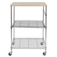 Ktaxon Kitchen Rolling Microwave Cart on Wheels, Storage Rack, Wood