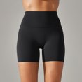 thumbnail image 4 of Pantalones Cortos De Yoga Pantalones cortos casuales para mujer Elástico Cintura alta Levantamiento de cadera para deportes de gimnasia (XL Negro), 4 of 8
