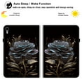 thumbnail image 2 of Allytechgroup Case for iPad 10th Generation 10.9 inch 2022 with Stand/Pencil Holder/Card Pockets/Magnetic Smart PU Leather Folio Stand Wallet shockproof Cover [Auto Wake/Sleep], Black Rose Flower, 2 of 10