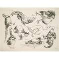 thumbnail image 3 of Félix Bracquemond 24x19 Black Modern Framed Museum Art Print Titled - Roosses and Ducks (1866), 3 of 5