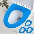 thumbnail image 1 of Asiento de inodoro universal, tejido, lavable en verano, en forma de O, Azul, 1 of 6
