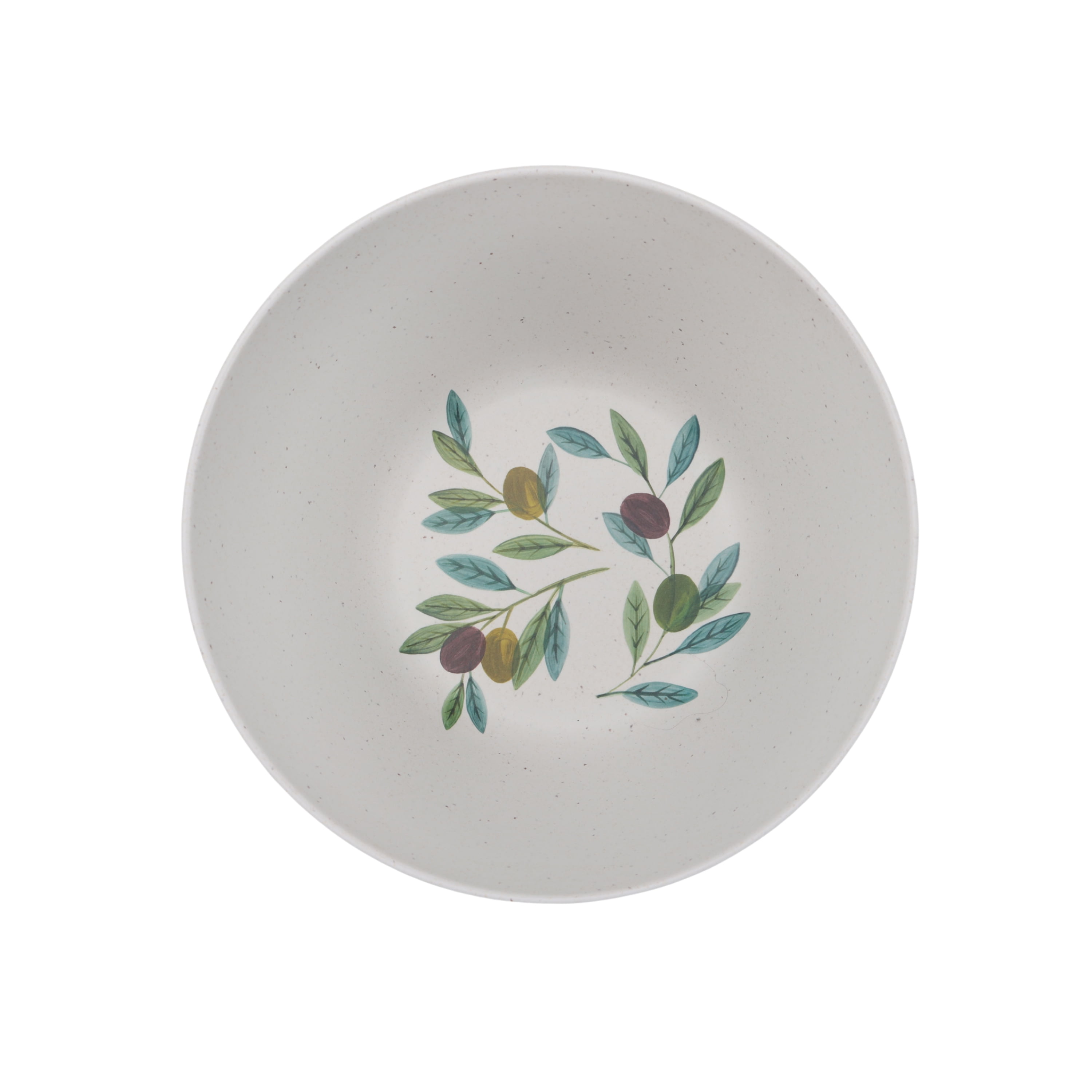 Better Homes and Gardens Bamboo Melamine Salad Serve Bowl Set with Acacia Wood Lid & Utensils, Olive Pattern