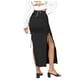 thumbnail image 3 of Gibobby faldas para niña Stretch Maxi Sólido Hip Hip falda de cintura alta mujer falda Sexy Fashion falda(Negro, L), 3 of 5