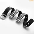 thumbnail image 6 of WHIPPY Leather Belt for Women Men Studded Leather Belts for Jeans, 6 of 7