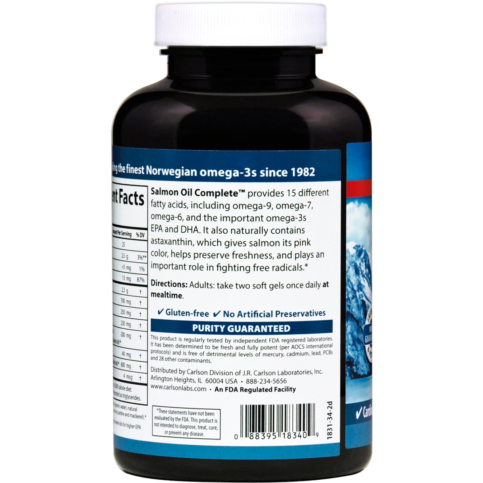 Carlson Salmon Oil - 180 soft gels