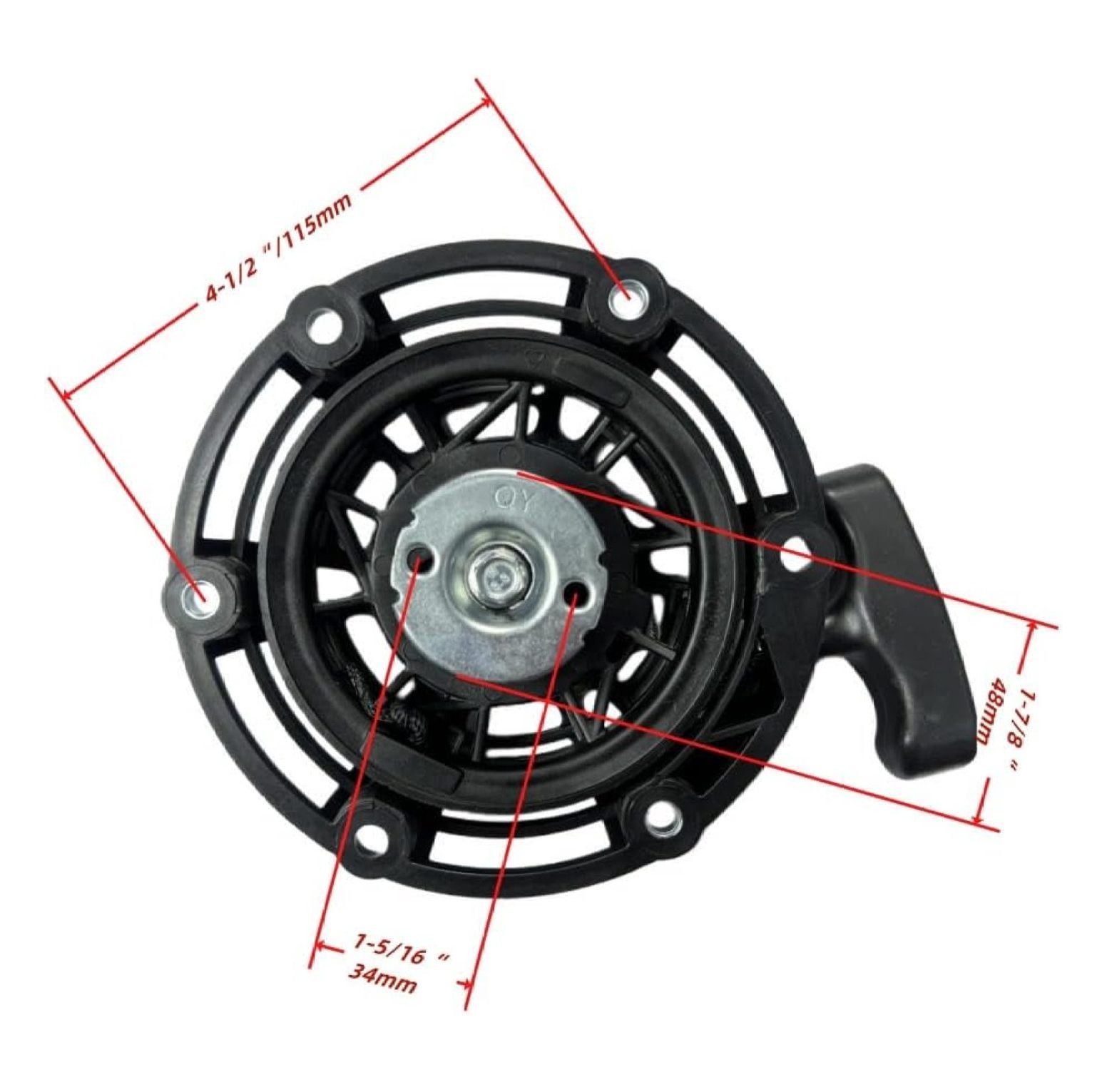 Recoil Starter with Handle and Bolts- Replacement for PREDATOR Inverter Generator 2000 Watt (SKU# 71343, 59135) replacement part for 80cc iGen2550 iGen2550c iGen2550DFc