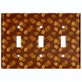 thumbnail image 2 of Metal Light Switch Wall Plate Outlet Cover (Mocha Coffee Bean Espresso Cup Cappuccino Grounds - Triple Toggle), 2 of 2