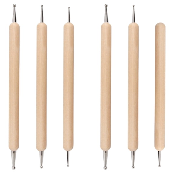 ULTNICE Khaki Dotting Pen Clay Sculpting Tools for Durable Use - 6Pcs