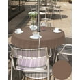 thumbnail image 5 of Brown Outdoor Tablecloth with Umbrella Hole and Zipper, Solid Color Table Cover for Round Tables Waterproof Tabletop Collection for Patio, Garden, Picnic, Camping 60R, 5 of 6