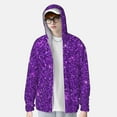 thumbnail image 4 of Gaeub Purple Glitter Men's and Women's UPF 50+ Long-Sleeved Sun Protection Clothing, Fishing Shirt Long Sleeve Zip - Small, 4 of 9