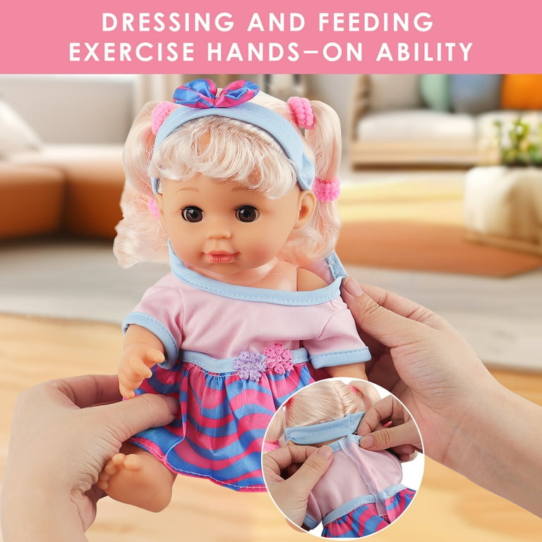 PayUSD Baby Dolls for Toddlers 11 Inch Soft Body Doll 2 Doll Toddler Toys for Boys Girls 1 2 3 4 5 6 Year Old Girls Christmas Birthday Gift Can
