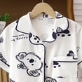 thumbnail image 3 of Kogui Silk Pajamas for Girls Pajama Set for Kid Baby Boy Girl Button-up Silk Pajama Sleepwear Nightwear Loungewear Clothes Set 2T 3T (White,2-3 Years), 3 of 4