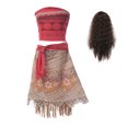 thumbnail image 3 of Moana-vestido de princesa Vaiana para niñas, conjunto de disfraz de Disney para fiesta de Carnaval y verano, peluca y collar, 3 of 5