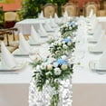 thumbnail image 3 of Rectangle Glitter Table Runner,QZS Sequin Table Runner for Bachelorette Party,11.8"x9Ft Silver Reuable Party Decorations for Outdoor Decor, 3 of 6