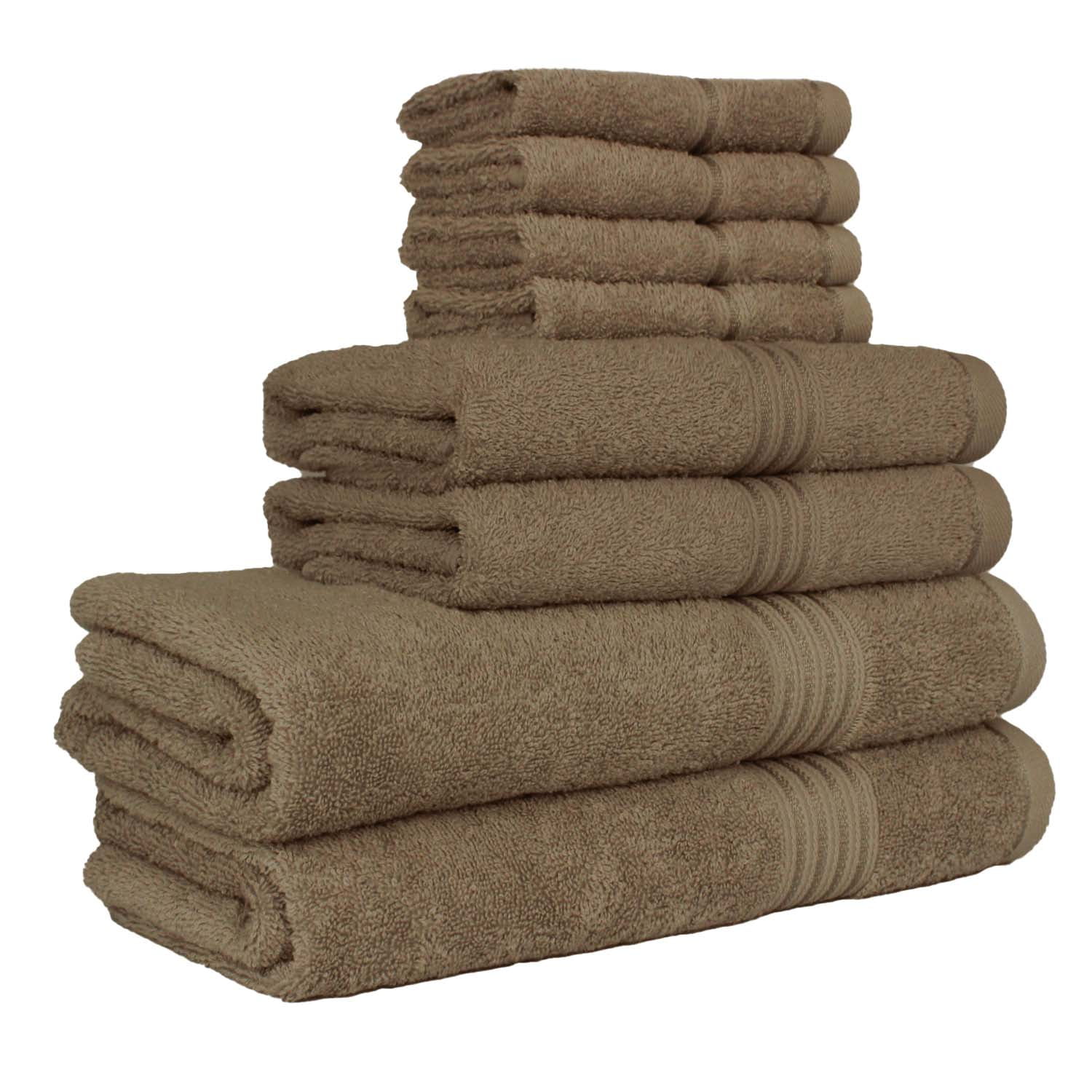 HURBANE HOME Highly Absorbent 8 Pieces Bathroom Towel Set Soft, 100% Cotton, Highly Absorbent
