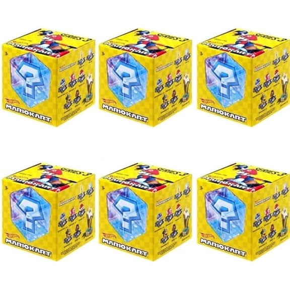 Hot Wheels Mario Kart Blind Box Series 3 Vehicles (Pack of 6)