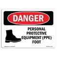 thumbnail image 1 of SignMission OS-DS-A-1824-L-1732 18 x 24 Po Signe de Danger OSHA - Pied d'Équipement de Protection Individuelle, 1 of 1