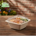 thumbnail image 6 of [250 Pack] 32oz Compostable Square Container Eco Friendly Bowls with Lids - Square Bowl Tree Free Sugarcane Bagasse Meal Prep Bento Boxes Take Out Catering Microwavable Deep Container by EcoQuality, 6 of 7