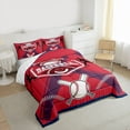thumbnail image 3 of Feelyou Softball Sports Lover Full Size Comforter Sets, Eat Sleep Baseball Bedding Comforter Set, Teens Kids Boys Girls Reversible Bedding Sets, Red Navy Breathable Home Decor, 3-Piece, 3 of 8