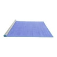 thumbnail image 2 of Ahgly Company Machine Washable Indoor Round Solid Blue Modern Area Rugs, 5' Round, 2 of 4