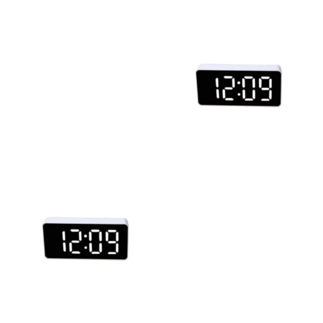 Reloj despertador digital LED Naiovety Control de voz Medidor de temperatura con luz nocturna 12/24H