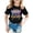 Black, variant on School Uniforms for Girls Short Sleeve Letter Print Crewneck Tee Back To School Casual Wear Girl's T Shirt Black 2 Years-3 Years