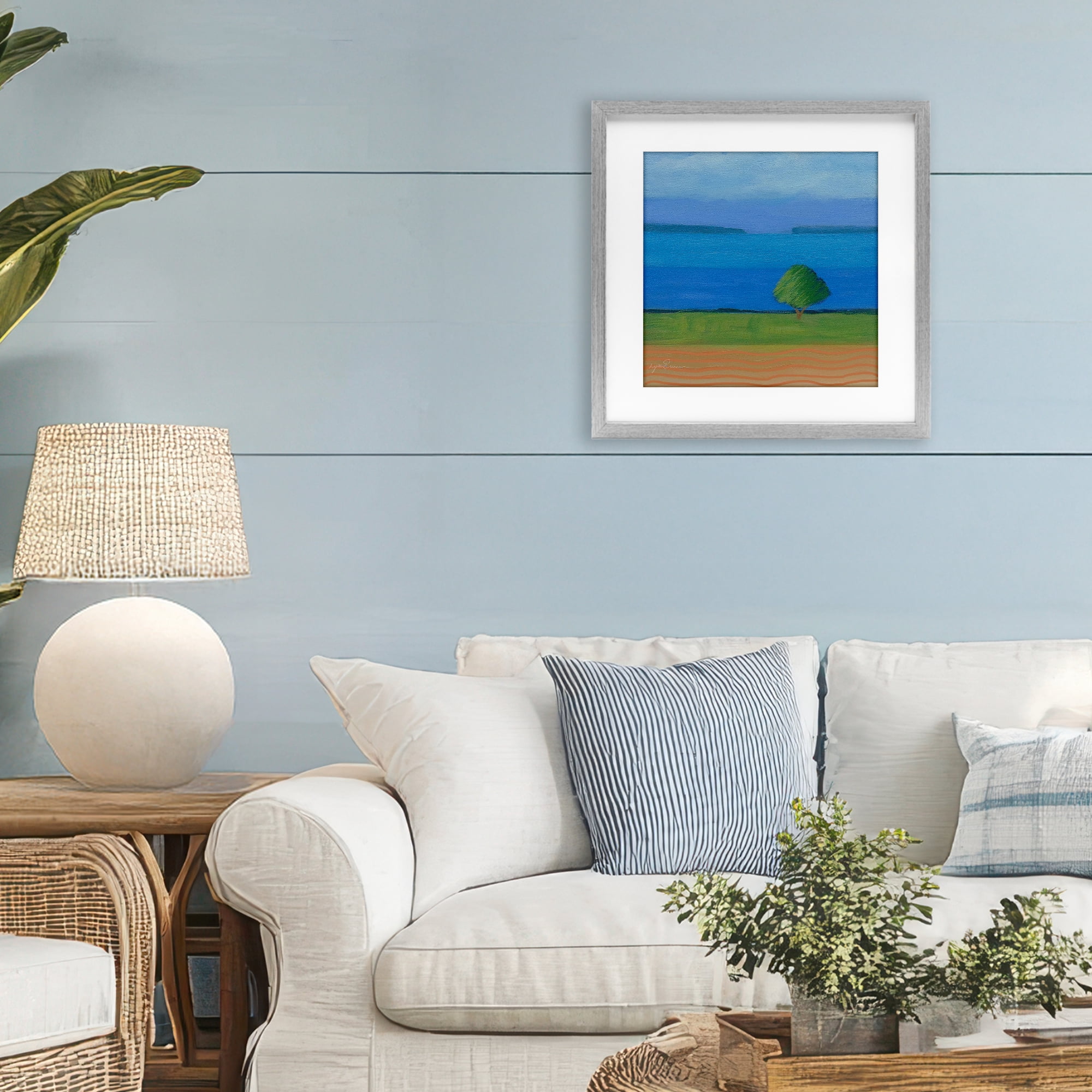 Stupell Industries Lone Tree at Spring Cove Gray Framed Print Under Glass, design by Lynn Ericson Fine Art