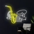 thumbnail image 2 of Handmadetneonsign Saxophone Led Sign, Saxophone Neon Light, Saxophone Live Music Neon Sign, Music, 2 of 5