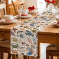 thumbnail image 5 of Nautical Coastal Table Runner 72 Inches, Retro Ocean Starfish Shells Animals Brown Bed Runner Dresser Scarves Tabletop for Indoor Outdoor Parties/Ceremony/Banquet, 18" x 72", 5 of 8