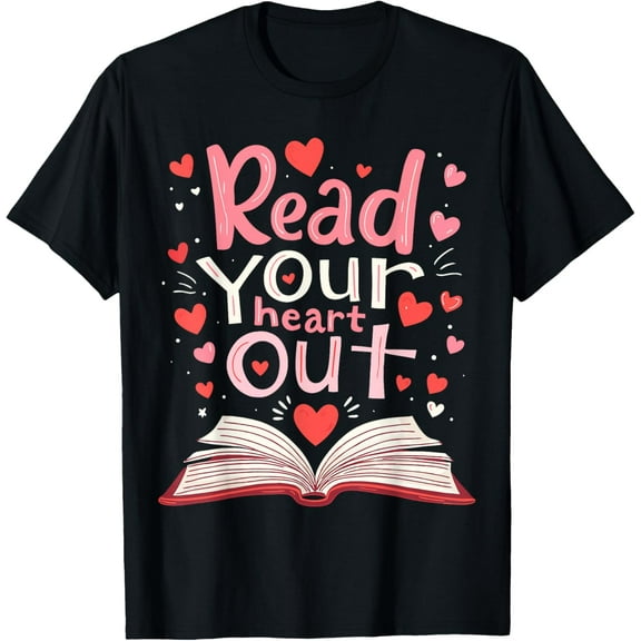 Read Your Heart Out Teacher Valentines Day Reading Book Love Mens T-Shirt